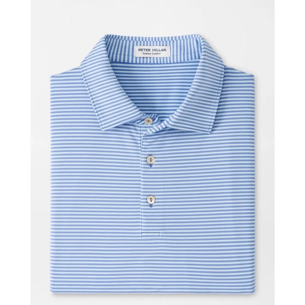 Peter Millar Size XXL Hales Performance Jersey Polo, Bondi Blue, NWT , $100